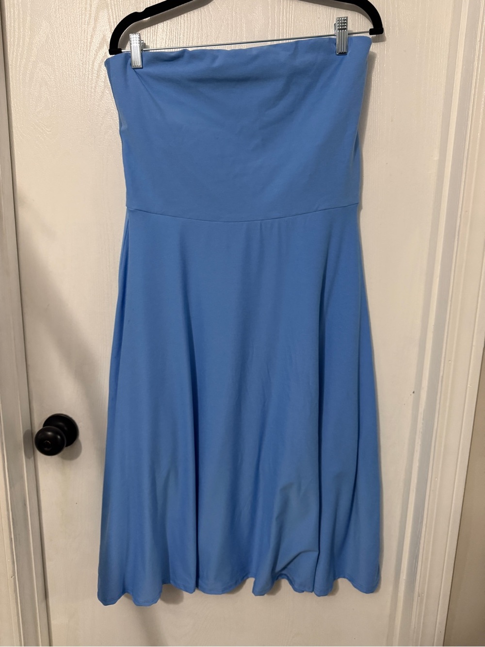 Beyond Yoga Strapless Sky Blue A-Line Dress